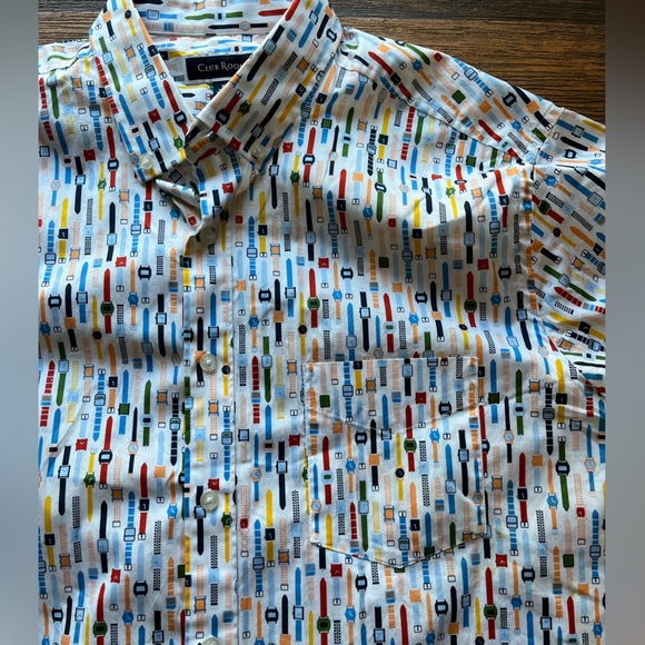 Men's Club Room Shirt Multicolor Watches XL All-Over Street Classic Unique City - Picture 2 of 10